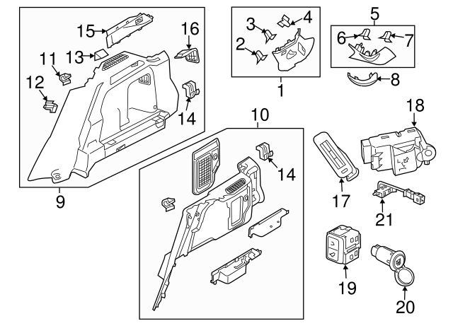 BEZEL - SEAT BELT GUIDE BRACKET LR060576