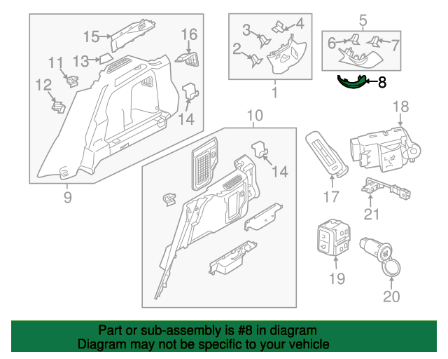 BEZEL - SEAT BELT GUIDE BRACKET LR127351